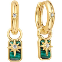 Gold Faceted Malachite Earring Charm