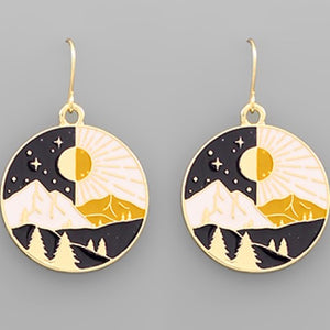 Sun & Moon Mountain Earrings