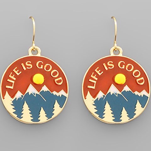 Life is Good Mountain Earrings
