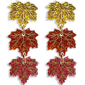 Leaf Trio Dangle Earrings