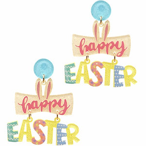 Happy Easter Sign Earrings