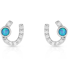 Opal Horseshoe Stud Earrings
