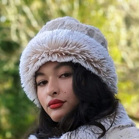 Faux Fox Fur Pillbox Hat