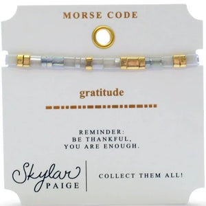 Gratitude Morse Code Tila Bracelet