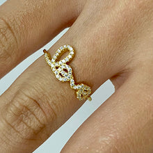 Love Script Pave Ring