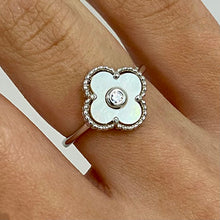 Quatrefoil Mother of Pearl Ring