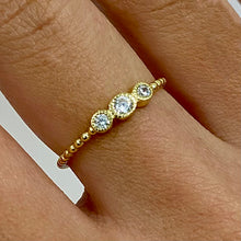 3-Cubic Zirconia Bubble Band Ring