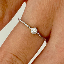 Mini Pear Cubic Zirconia with Bubble Band Ring