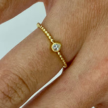Mini Pear Cubic Zirconia with Bubble Band Ring