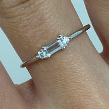 Rectangle Solitaire with Cubic Zirconia Ring