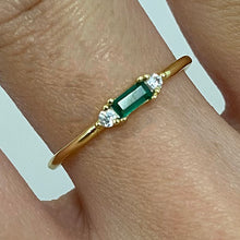 Rectangle Solitaire with Cubic Zirconia Ring