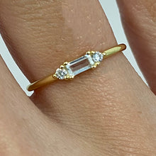 Rectangle Solitaire with Cubic Zirconia Ring