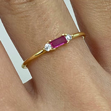 Rectangle Solitaire with Cubic Zirconia Ring