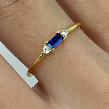 Rectangle Solitaire with Cubic Zirconia Ring