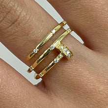 Cubic Zirconia Studded Nail Wrap Ring