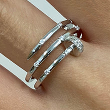 Cubic Zirconia Studded Nail Wrap Ring