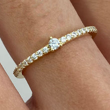 Dainty Round Cubic Zirconia with Half Eternity Band Ring