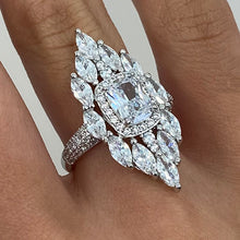 Marquise Cubic Zirconia Halo Ring