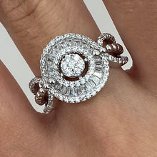 Baguette Halo Split Band Ring