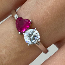 Heart & Round Stone Ring