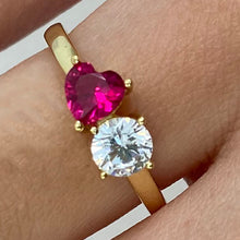 Heart & Round Stone Ring