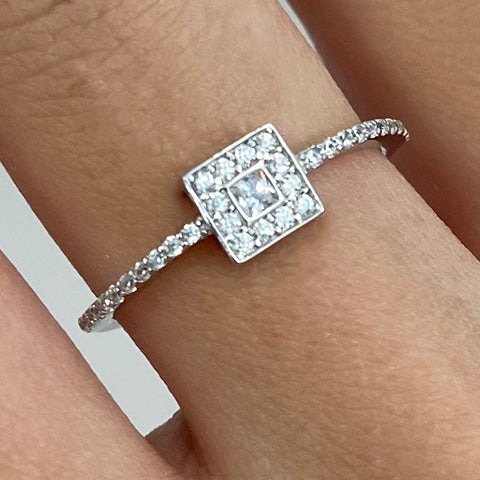 Pave Square Ring
