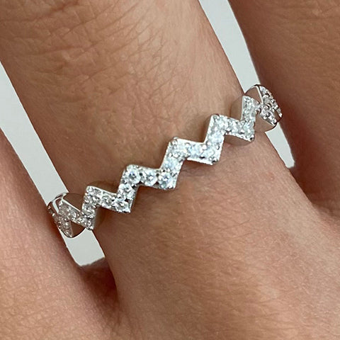Pave Zig Zag Eternity Ring