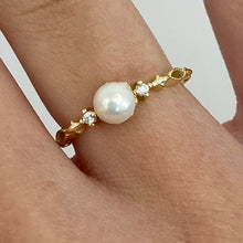 Pearl Solitaire Marquise Ring