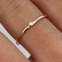 Cubic Zirconia Tiny Bezel Thin Band Ring