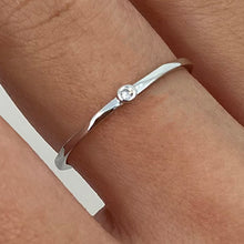 Cubic Zirconia Tiny Bezel Thin Band Ring