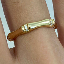 Cubic Zirconia Bamboo Ring