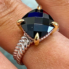 Cushion Solitaire Rope Ring