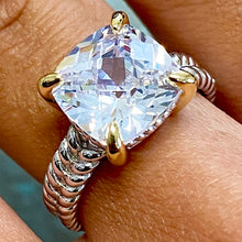 Cushion Solitaire Rope Ring
