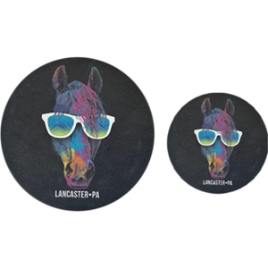 Neon Grunge Horse Coasters