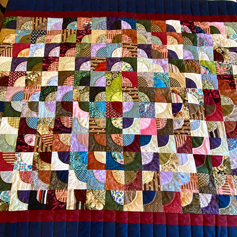 Drunkard's Path Throw Quilt