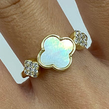 Triple Clover Mother of Pearl Ring