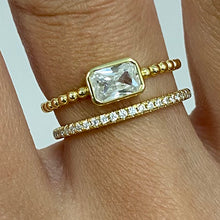 Rectangle Bezel Split Band Ring