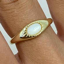 Oval Stone Starburst Ring