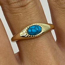 Oval Stone Starburst Ring