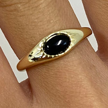 Oval Stone Starburst Ring