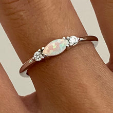 Oval Opal with Cubic Zirconia Ring