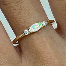 Oval Opal with Cubic Zirconia Ring