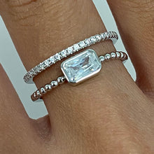 Rectangle Bezel Split Band Ring