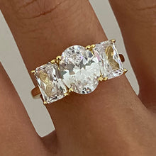3-Stone Oval & Rectangle Ring