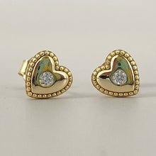 Inset Heart Stud Earrings