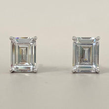 Large Emerald Cut Solitaire Earrings