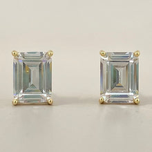 Large Emerald Cut Solitaire Earrings