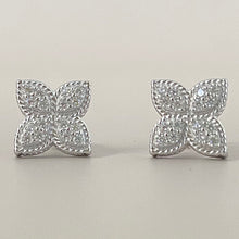 4-Petal Pave Stud Earrings
