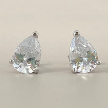 Cubic Zirconia Teardrop Stud Earrings