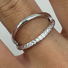 Half Cubic Zirconia 2-Row Band Ring